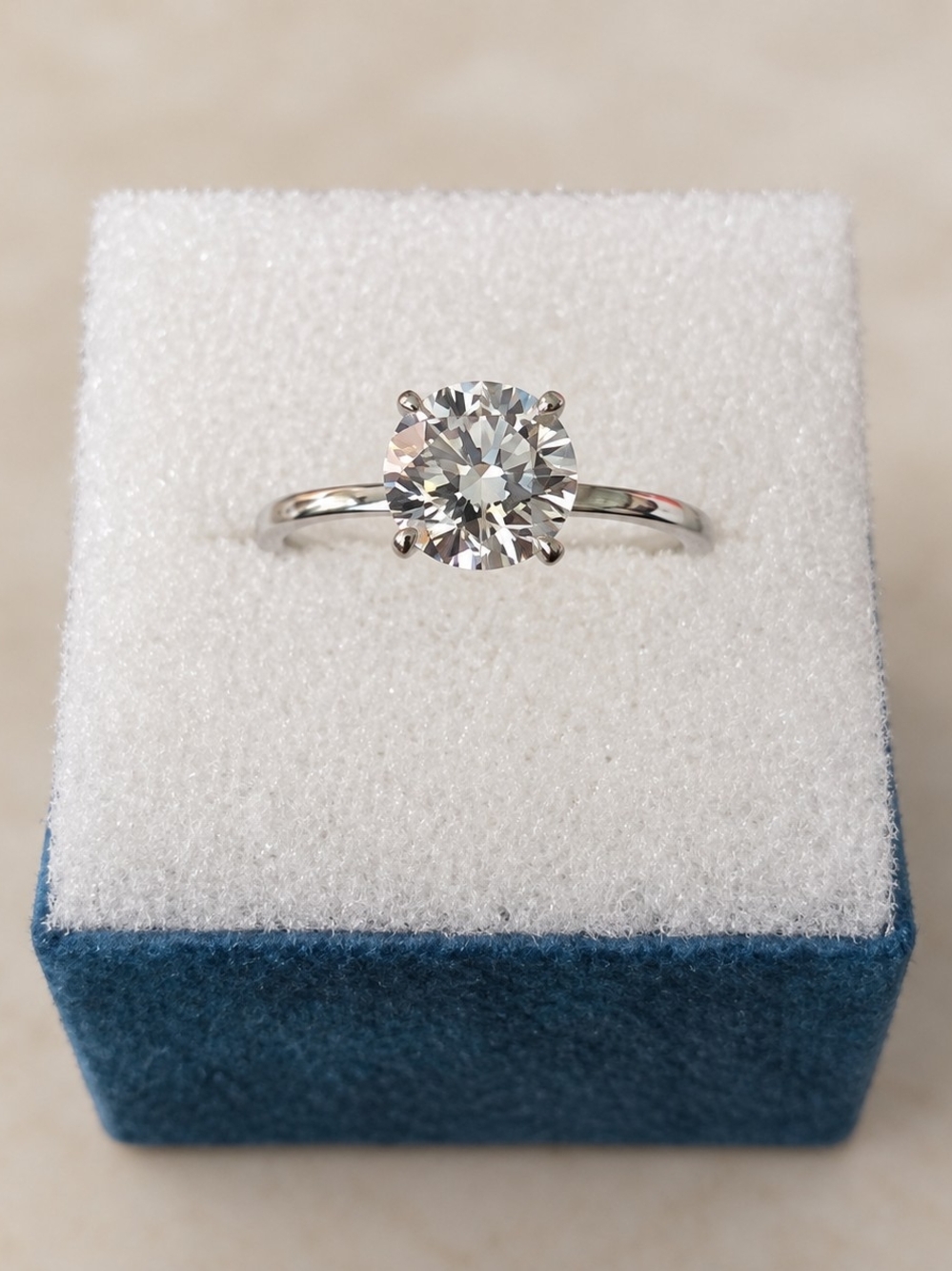 1.4 CTW Lab Created Diamond Solitaire Ring Size 7 925 Sterling Silver